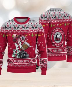 NCAA Northern Illinois Huskies HO HO HO Custom Ugly Christmas Sweater