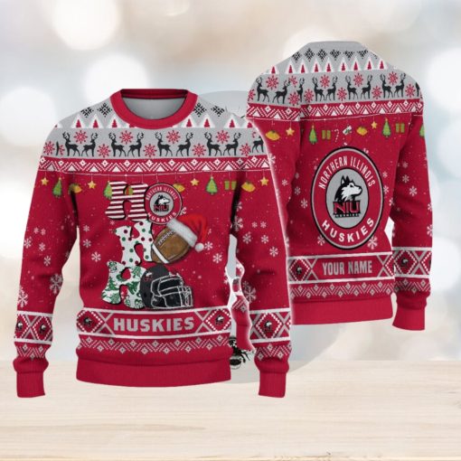 NCAA Northern Illinois Huskies HO HO HO Custom Ugly Christmas Sweater