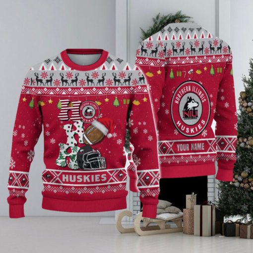 NCAA Northern Illinois Huskies HO HO HO Custom Ugly Christmas Sweater