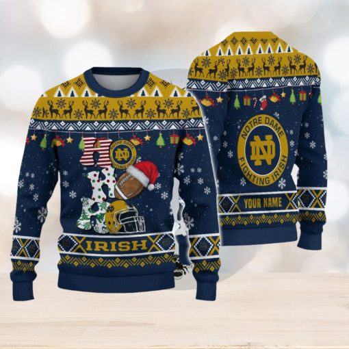 NCAA Notre Dame Fighting Irish HO HO HO Custom Ugly Christmas Sweater