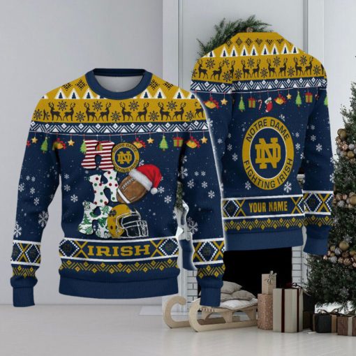 NCAA Notre Dame Fighting Irish HO HO HO Custom Ugly Christmas Sweater