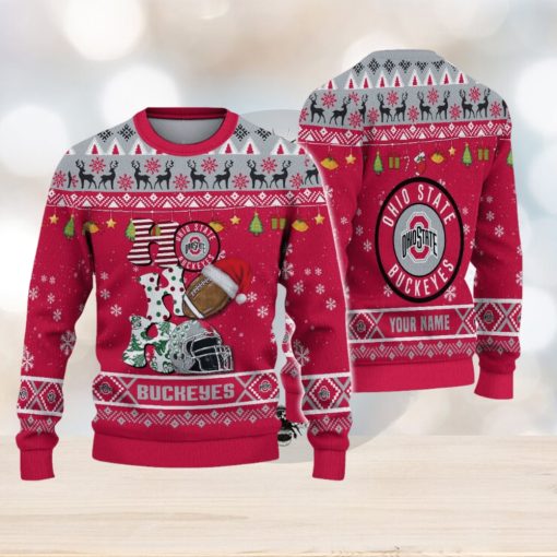 NCAA Ohio State Buckeyes HO HO HO Custom Ugly Christmas Sweater