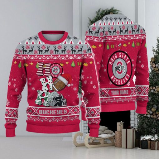 NCAA Ohio State Buckeyes HO HO HO Custom Ugly Christmas Sweater