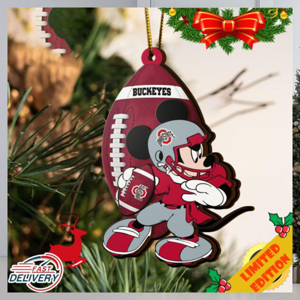 NCAA Ohio State Buckeyes Mickey Mouse Christmas Ornament 2023 Christmas Tree Decorations NCAA Ohio State Buckeyes Mickey Mouse Christmas Ornament 2023 Christmas Tree Decorations