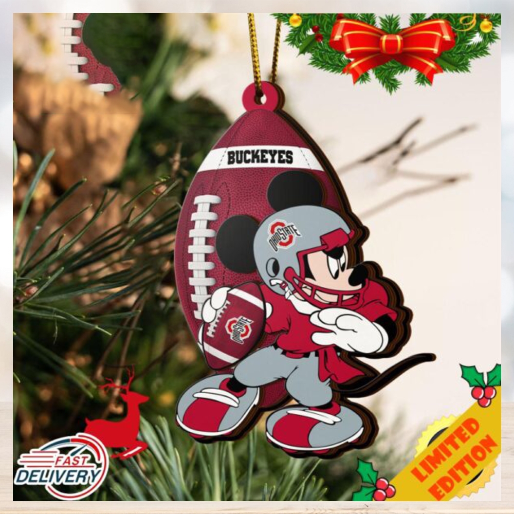 NCAA Ohio State Buckeyes Mickey Mouse Christmas Ornament 2023 Christmas Tree Decorations NCAA Ohio State Buckeyes Mickey Mouse Christmas Ornament 2023 Christmas Tree Decorations