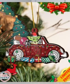NCAA Oklahoma Sooners And Baby Yoda Christmas Ornament 2023 Christmas Tree Decorations