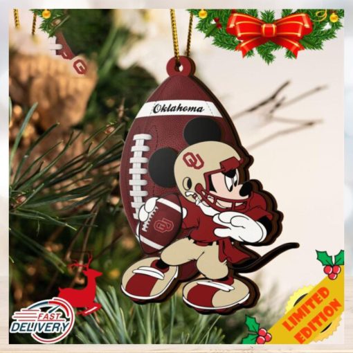 NCAA Oklahoma Sooners Mickey Mouse Christmas Ornament 2023 Christmas Tree Decorations