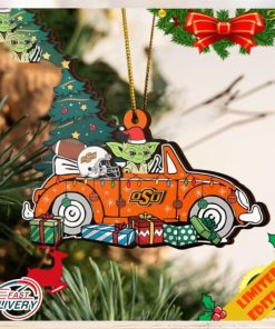 NCAA Oklahoma State Cowboys And Baby Yoda Christmas Ornament 2023 Christmas Tree Decorations
