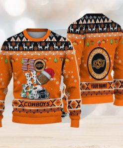 NCAA Oklahoma State Cowboys HO HO HO Custom Ugly Christmas Sweater