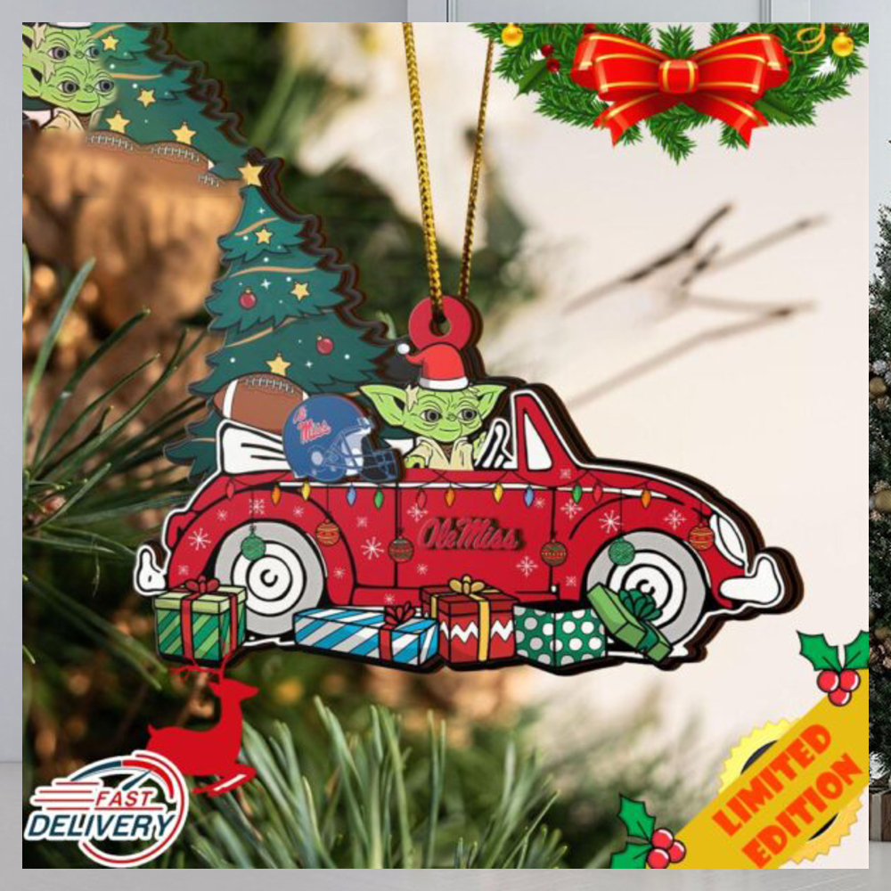 NCAA Ole Miss Rebels And Baby Yoda Christmas Ornament 2023 Christmas Tree Decorations NCAA Ole Miss Rebels And Baby Yoda Christmas Ornament 2023 Christmas Tree Decorations