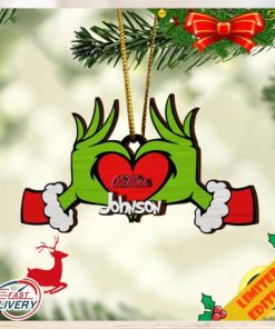 NCAA Ole Miss Rebels And Grinch Christmas Ornament Custom Your Name 2023 Christmas Tree Decorations