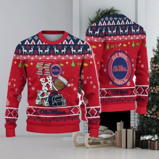 NCAA Ole Miss Rebels HO HO HO Custom Ugly Christmas Sweater