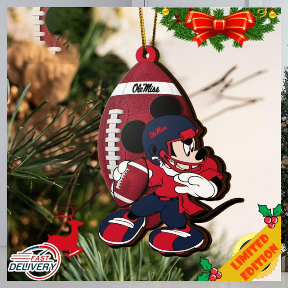 NCAA Ole Miss Rebels Mickey Mouse Christmas Ornament 2023 Christmas Tree Decorations NCAA Ole Miss Rebels Mickey Mouse Christmas Ornament 2023 Christmas Tree Decorations