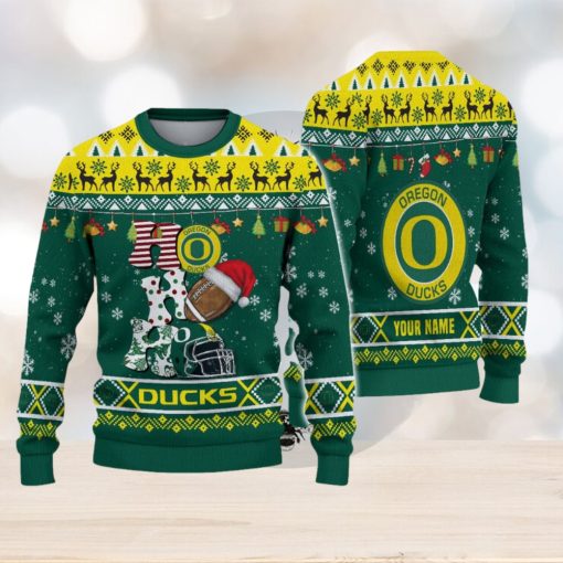 NCAA Oregon Ducks HO HO HO Custom Ugly Christmas Sweater