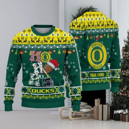 NCAA Oregon Ducks HO HO HO Custom Ugly Christmas Sweater