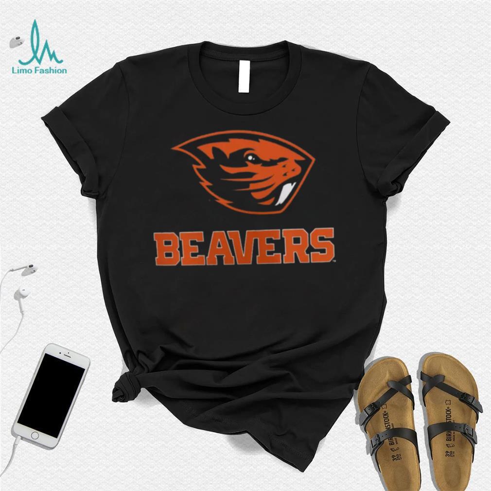 NCAA Oregon State Beavers Black Lockup T Shirt NCAA Oregon State Beavers Black Lockup T Shirt