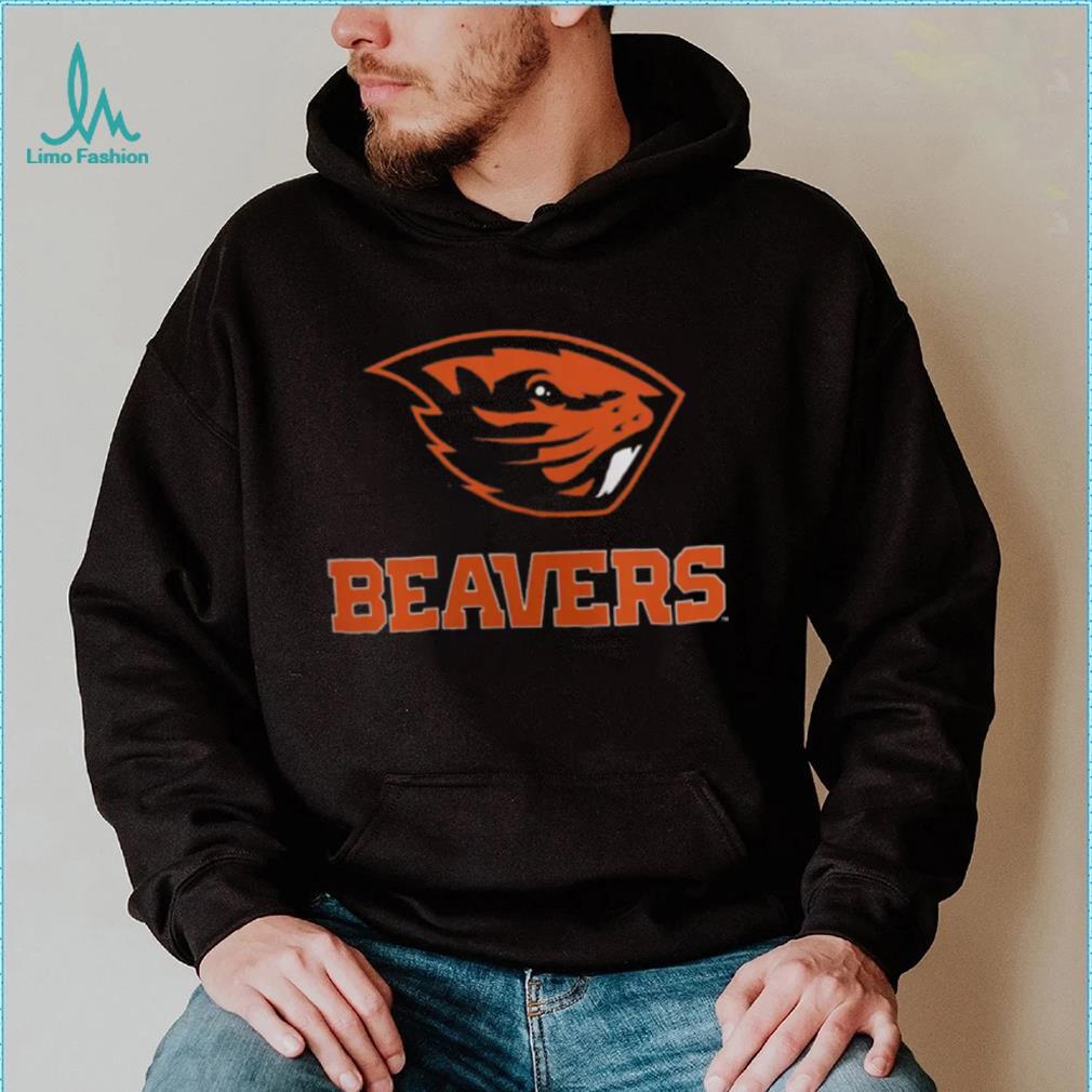 NCAA Oregon State Beavers Black Lockup T Shirt NCAA Oregon State Beavers Black Lockup T Shirt