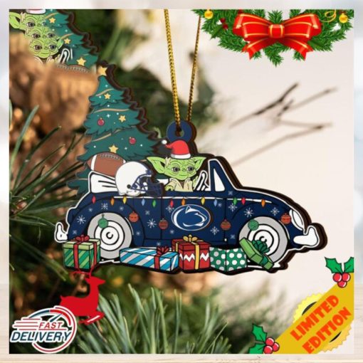 NCAA Penn State Nittany Lions And Baby Yoda Christmas Ornament 2023 Christmas Tree Decorations
