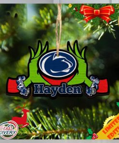 NCAA Penn State Nittany Lions Grinch Christmas Ornament Personalized Your Name 2023 Christmas Tree Decorations