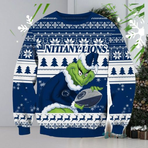 NCAA Penn State Nittany Lions Logo Grinch AOP Ugly Christmas Sweater Christmas Gift For Men And Women