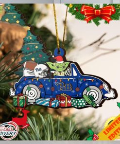 NCAA Pittsburgh Panthers And Baby Yoda Christmas Ornament 2023 Christmas Tree Decorations
