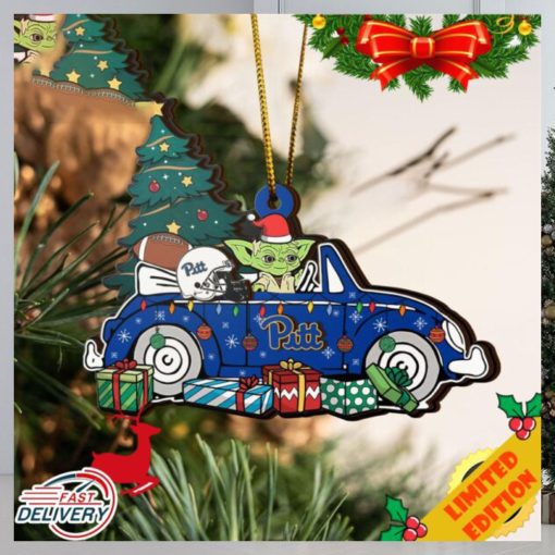 NCAA Pittsburgh Panthers And Baby Yoda Christmas Ornament 2023 Christmas Tree Decorations