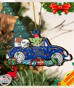 NCAA Pittsburgh Panthers And Baby Yoda Christmas Ornament 2023 Christmas Tree Decorations