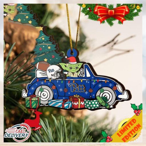 NCAA Pittsburgh Panthers And Baby Yoda Christmas Ornament 2023 Christmas Tree Decorations