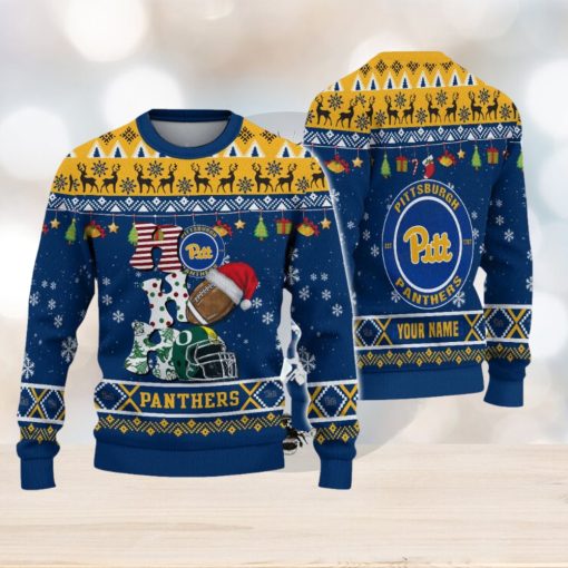 NCAA Pittsburgh Panthers HO HO HO Custom Ugly Christmas Sweater