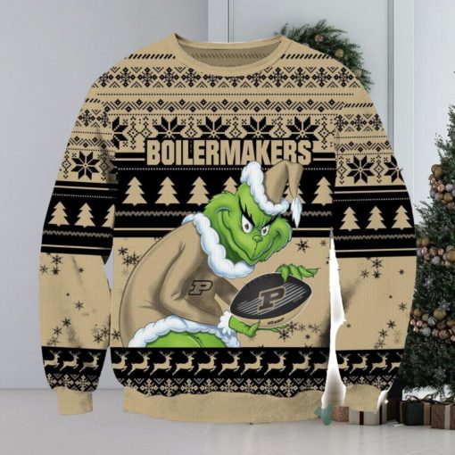 NCAA Purdue Boilermakers Grinch AOP Ugly Christmas Sweater Christmas Gift For Men And Women