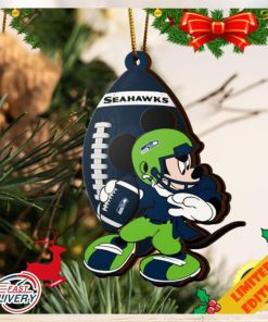 NCAA Seattle Seahawks Mickey Mouse Christmas Ornament 2023 Christmas Tree Decorations
