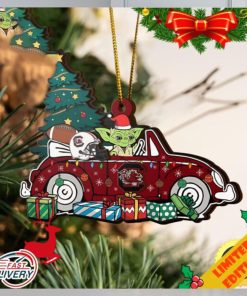 NCAA South Carolina Gamecocks And Baby Yoda Christmas Ornament 2023 Christmas Tree Decorations