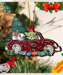 NCAA South Carolina Gamecocks And Baby Yoda Christmas Ornament 2023 Christmas Tree Decorations