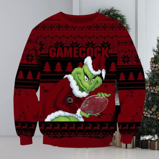 NCAA South Carolina Gamecocks Grinch AOP Ugly Christmas Sweater Christmas Gift For Men And Women