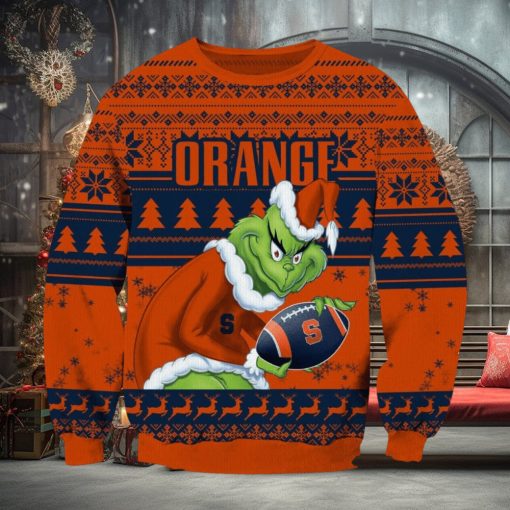 NCAA Syracuse Orange Grinch AOP Ugly Christmas Sweater Christmas Gift For Men And Women