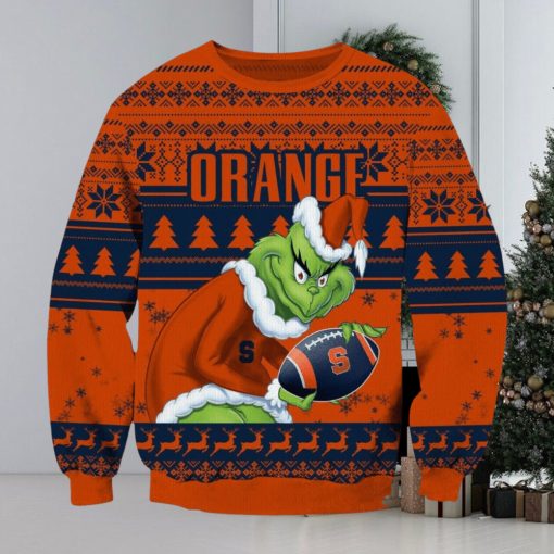 NCAA Syracuse Orange Grinch AOP Ugly Christmas Sweater Christmas Gift For Men And Women