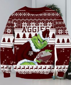 NCAA Texas A&M Aggies Grinch AOP Ugly Christmas Sweater Christmas Gift For Men And Women