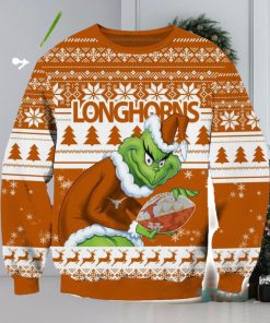 NCAA Texas Longhorns Logo Grinch AOP Ugly Christmas Sweater Christmas Gift For Men And Women