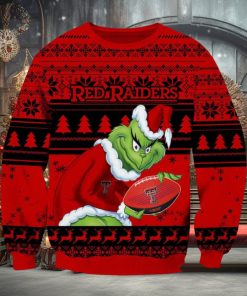 NCAA Texas Tech Red Raiders Grinch AOP Ugly Christmas Sweater Christmas Gift For Men And Women