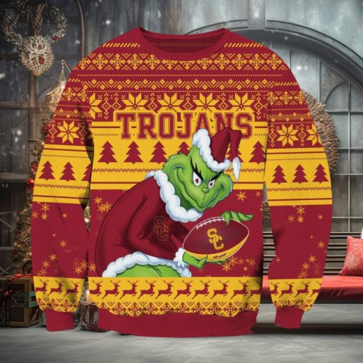 NCAA USC Trojans Grinch AOP Ugly Christmas Sweater Christmas Gift For Men And Women