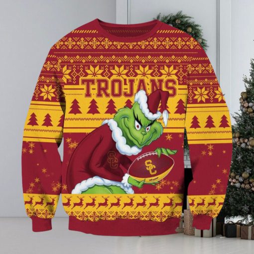 NCAA USC Trojans Grinch AOP Ugly Christmas Sweater Christmas Gift For Men And Women