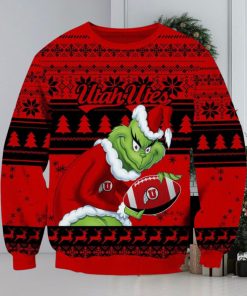 NCAA Utah Utes Grinch AOP Ugly Christmas Sweater Christmas Gift For Men And Women