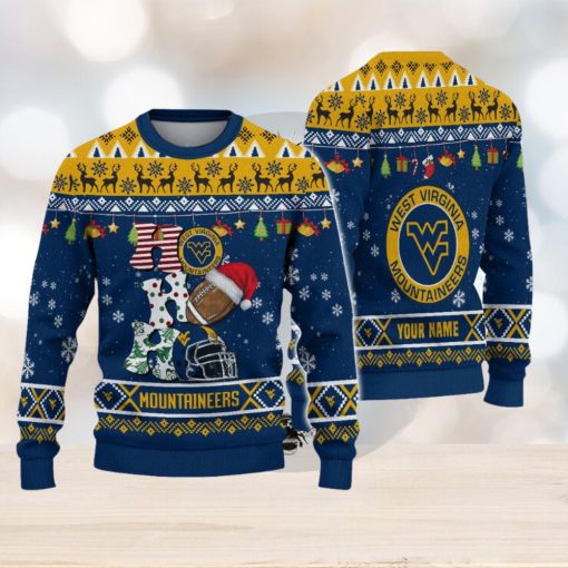 NCAA West Virginia Mountaineers HO HO HO Custom Ugly Christmas Sweater