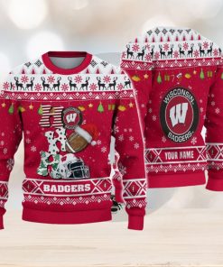 NCAA Wisconsin Badgers HO HO HO Custom Ugly Christmas Sweater