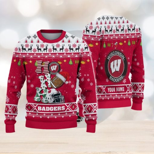 NCAA Wisconsin Badgers HO HO HO Custom Ugly Christmas Sweater