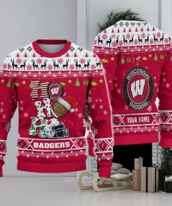 NCAA Wisconsin Badgers HO HO HO Custom Ugly Christmas Sweater