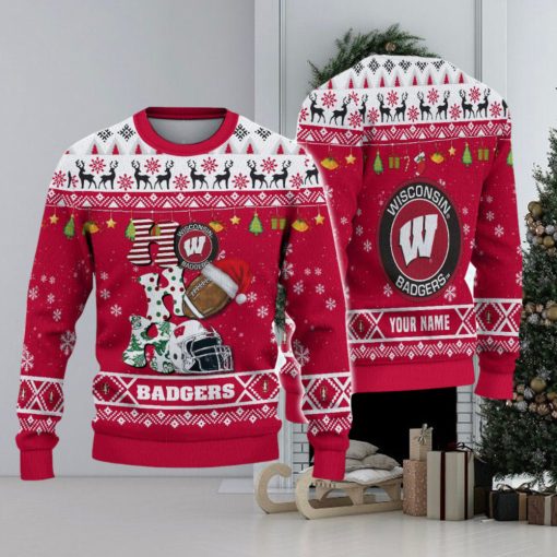 NCAA Wisconsin Badgers HO HO HO Custom Ugly Christmas Sweater