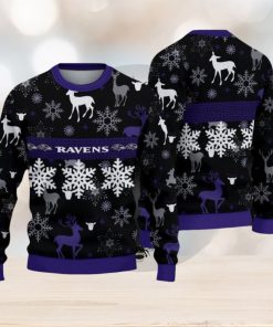 NFL Baltimore Ravens Christmas Pattern V2 Sport Christmas Ugly Sweater 3D