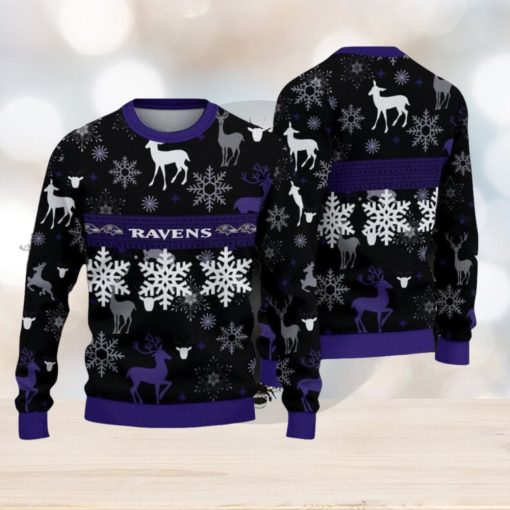 NFL Baltimore Ravens Christmas Pattern V2 Sport Christmas Ugly Sweater 3D