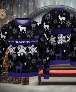 NFL Baltimore Ravens Christmas Pattern V2 Sport Christmas Ugly Sweater 3D